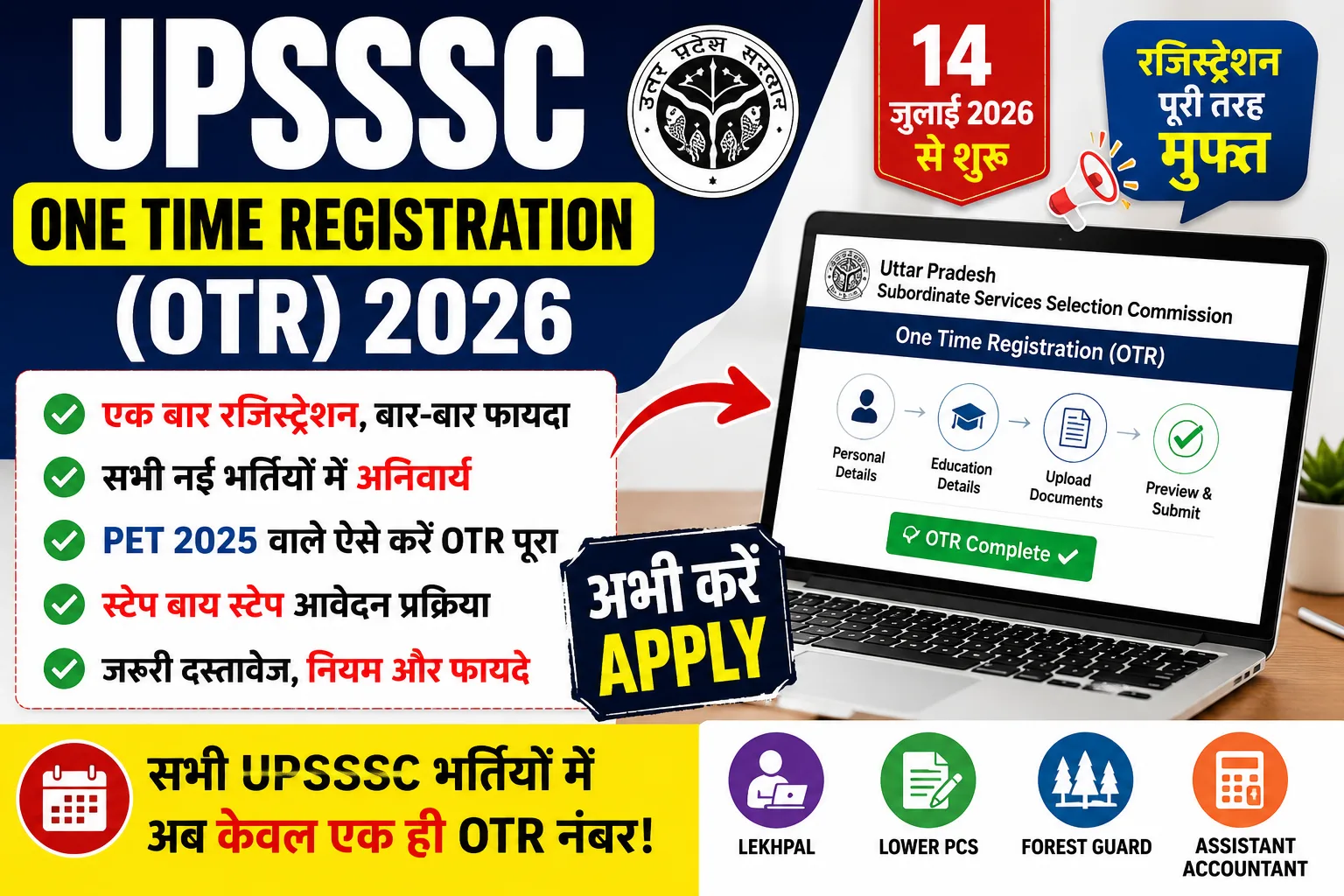 UPSSSC One Time Registration (OTR) 2026